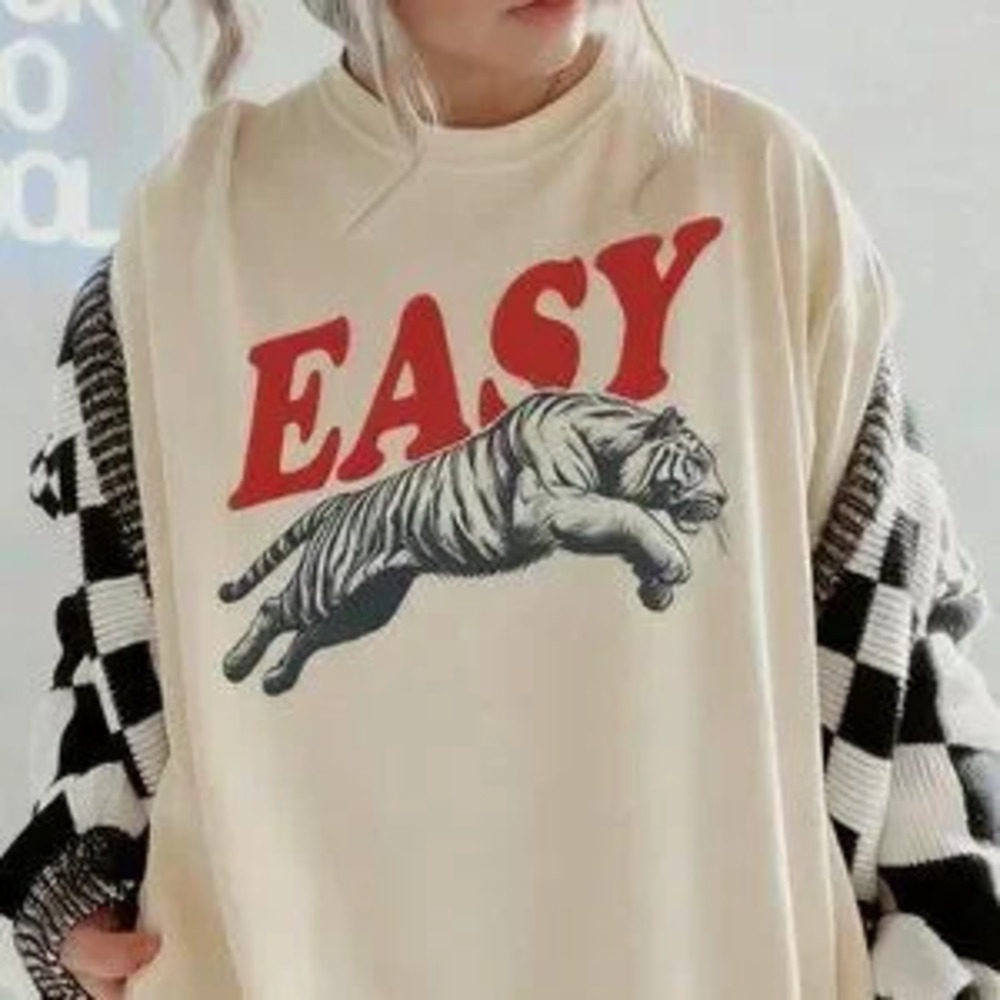 ZARA Apricot Casual Women's Graphic Tee Short Sleeve Crew Neck Top